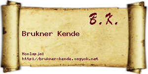 Brukner Kende névjegykártya